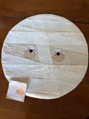 Hallow Home Mummy 15" Placemats Set 6 NWOT Halloween Fall Decor Tablescape